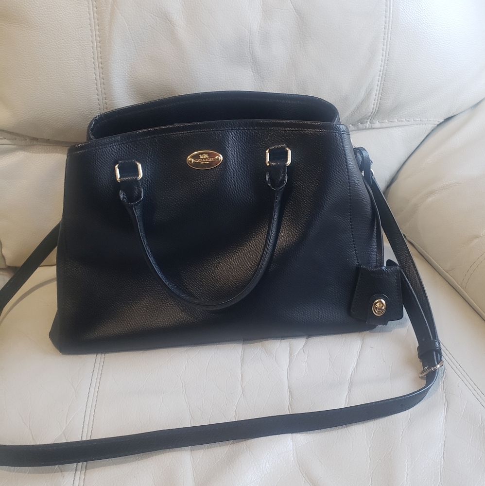 Coach black leather bag
